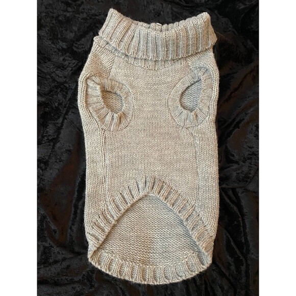 Dog Sweater Grey Knit White Christmas Tree Appliqué Barkley & Finn NWOT Size M - Picture 4 of 12